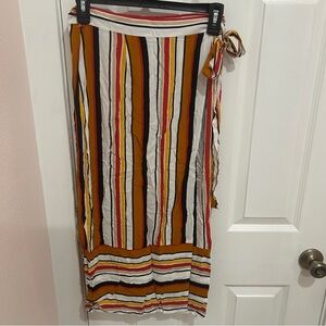 Forever 21 striped wrap midi skirt